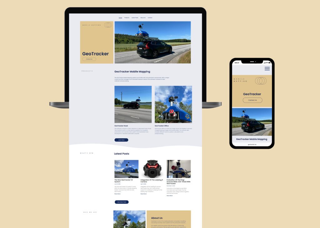 En skärmbild på webbplatsen www.geotracker.se